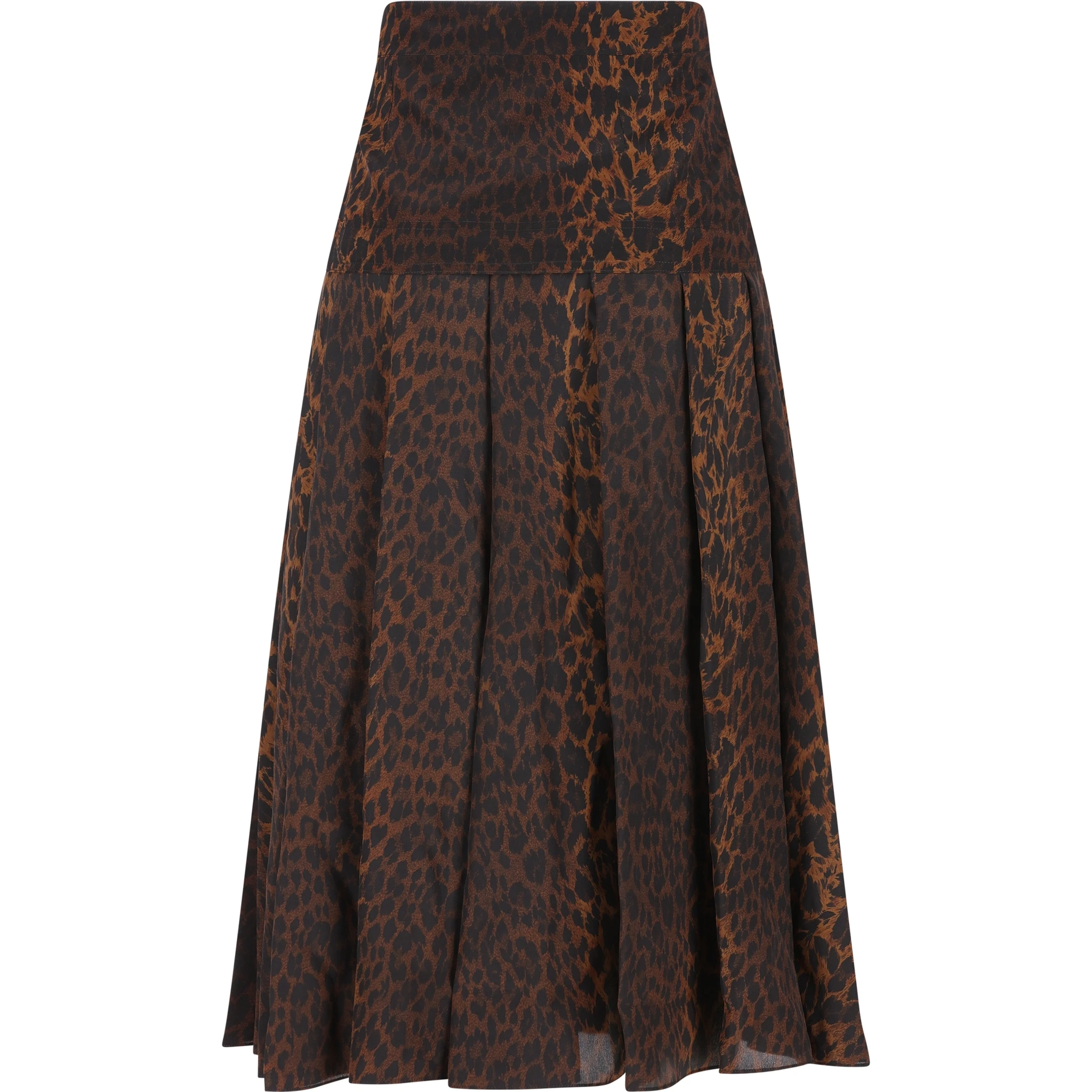 Pleated leopard-print skirt