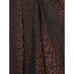 Pleated leopard-print skirt