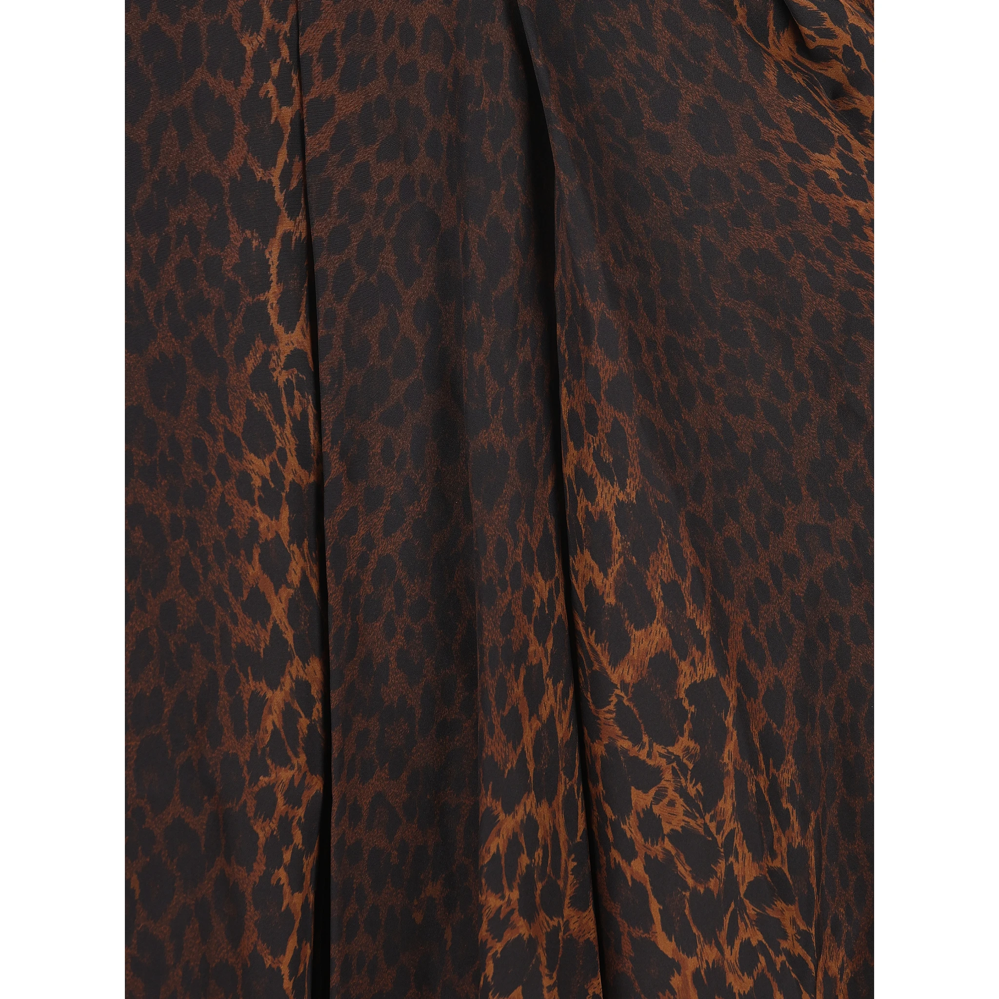 Pleated leopard-print skirt
