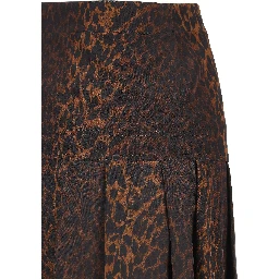 Pleated leopard-print skirt