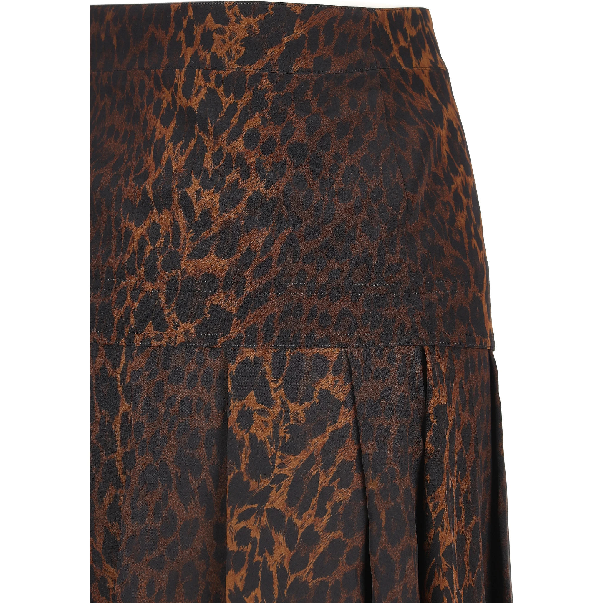 Pleated leopard-print skirt