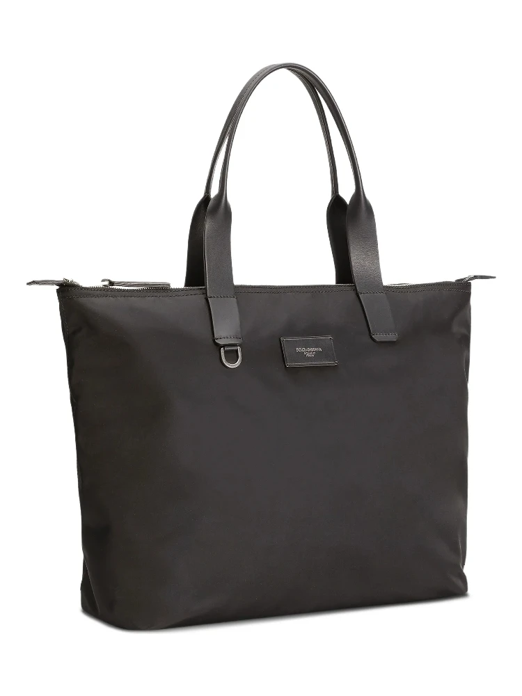 logo-plaque tote bag alternative