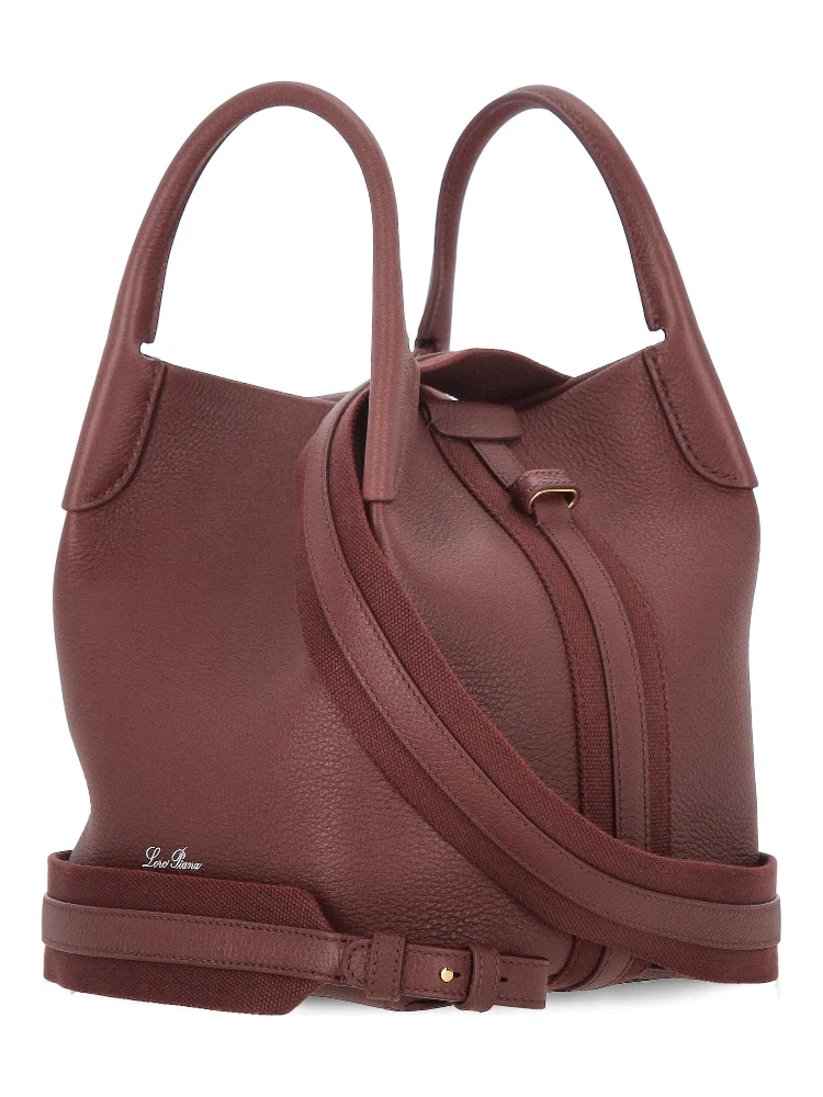 Bale canvas-trimmed textured-leather tote alternative