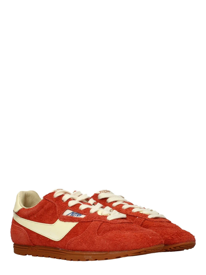 Orange Leather Sneakers