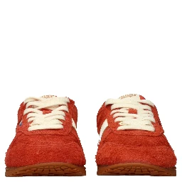 Orange Leather Sneakers