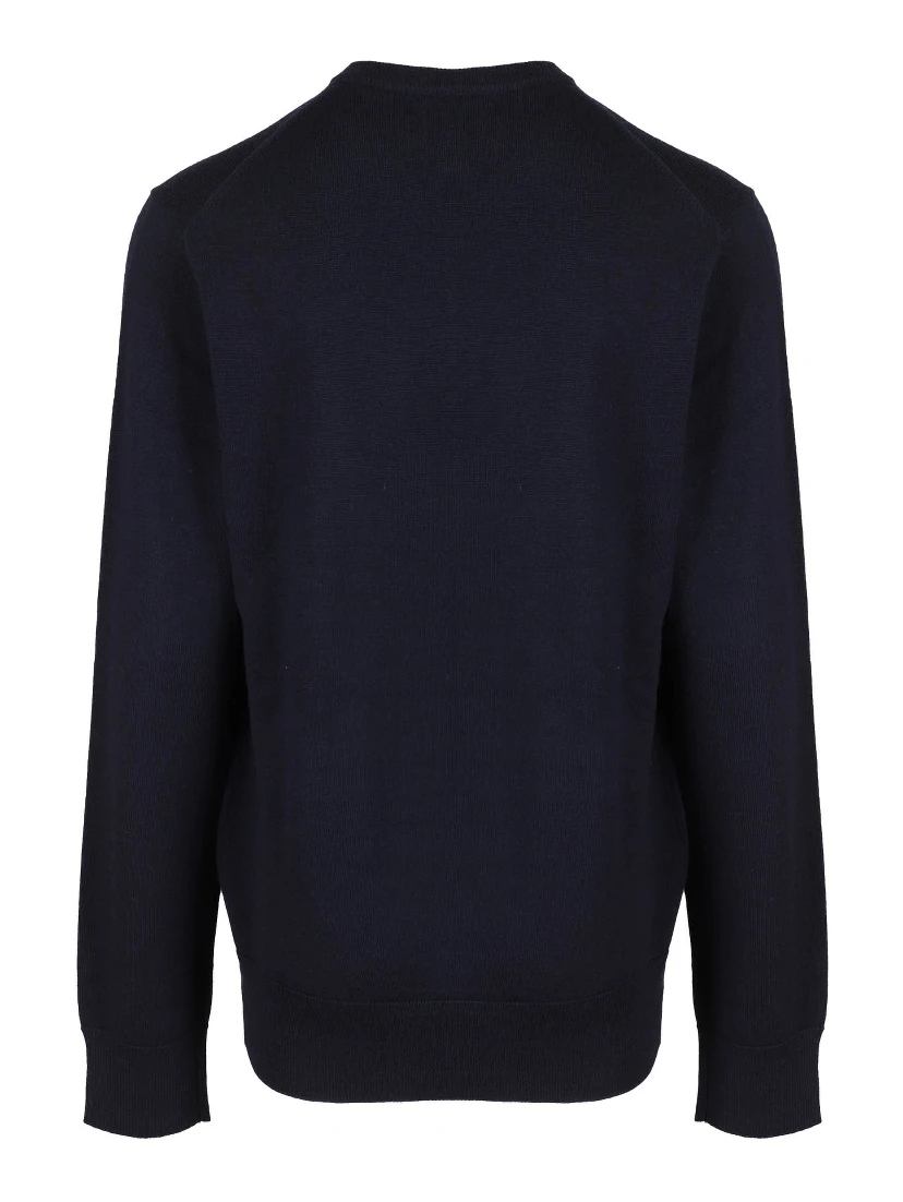 Navy blue cotton crewneck jumper