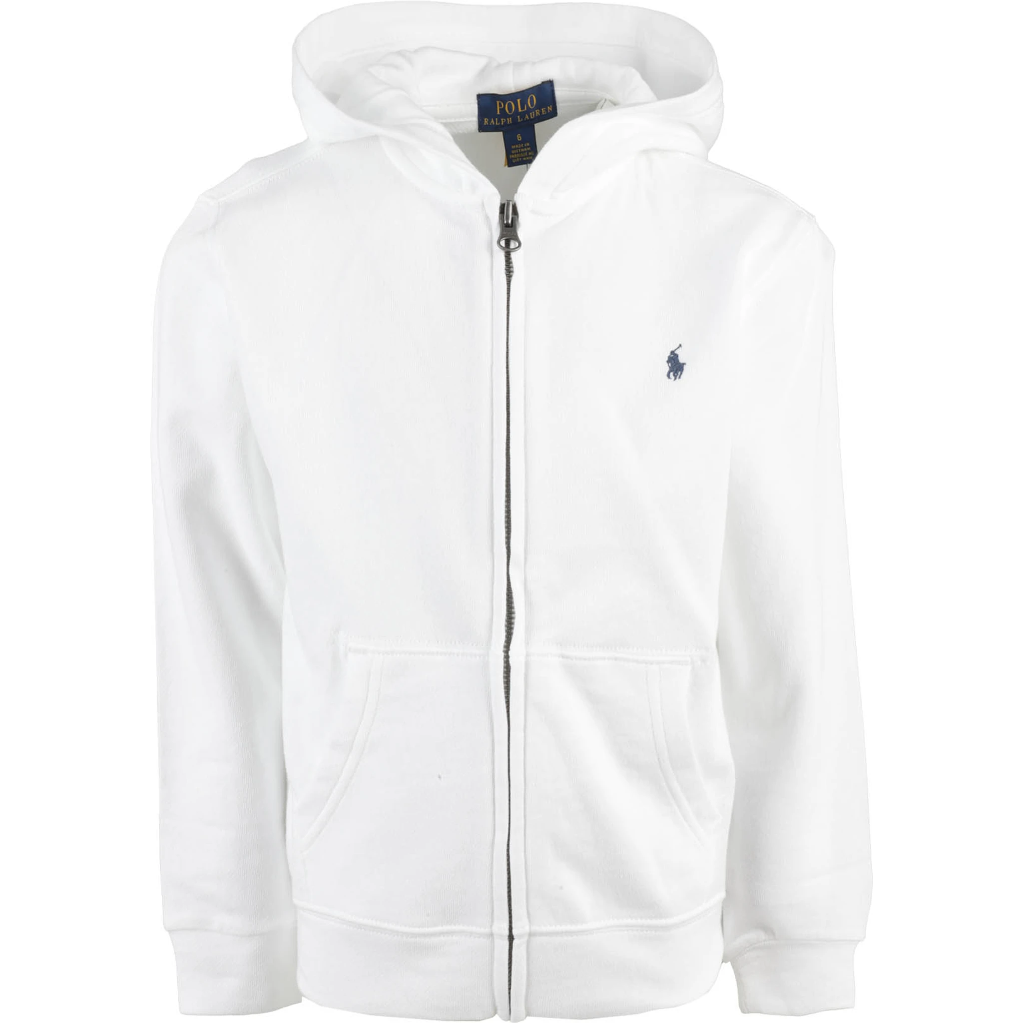 White cotton-blend full-zip hoodie