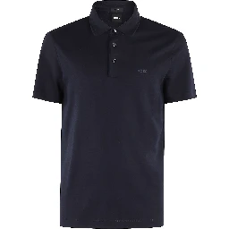 Textured-knit polo shirt