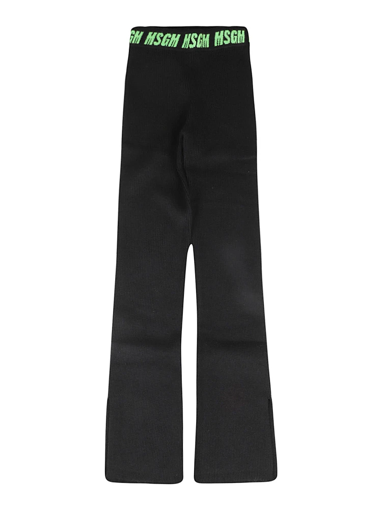 Logo-print ribbed trousers