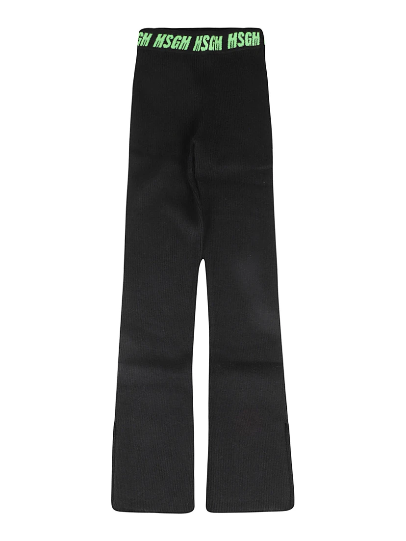 Logo-print ribbed trousers