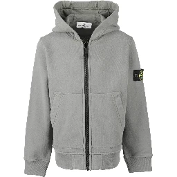 Compass-badge zip-up hoodie