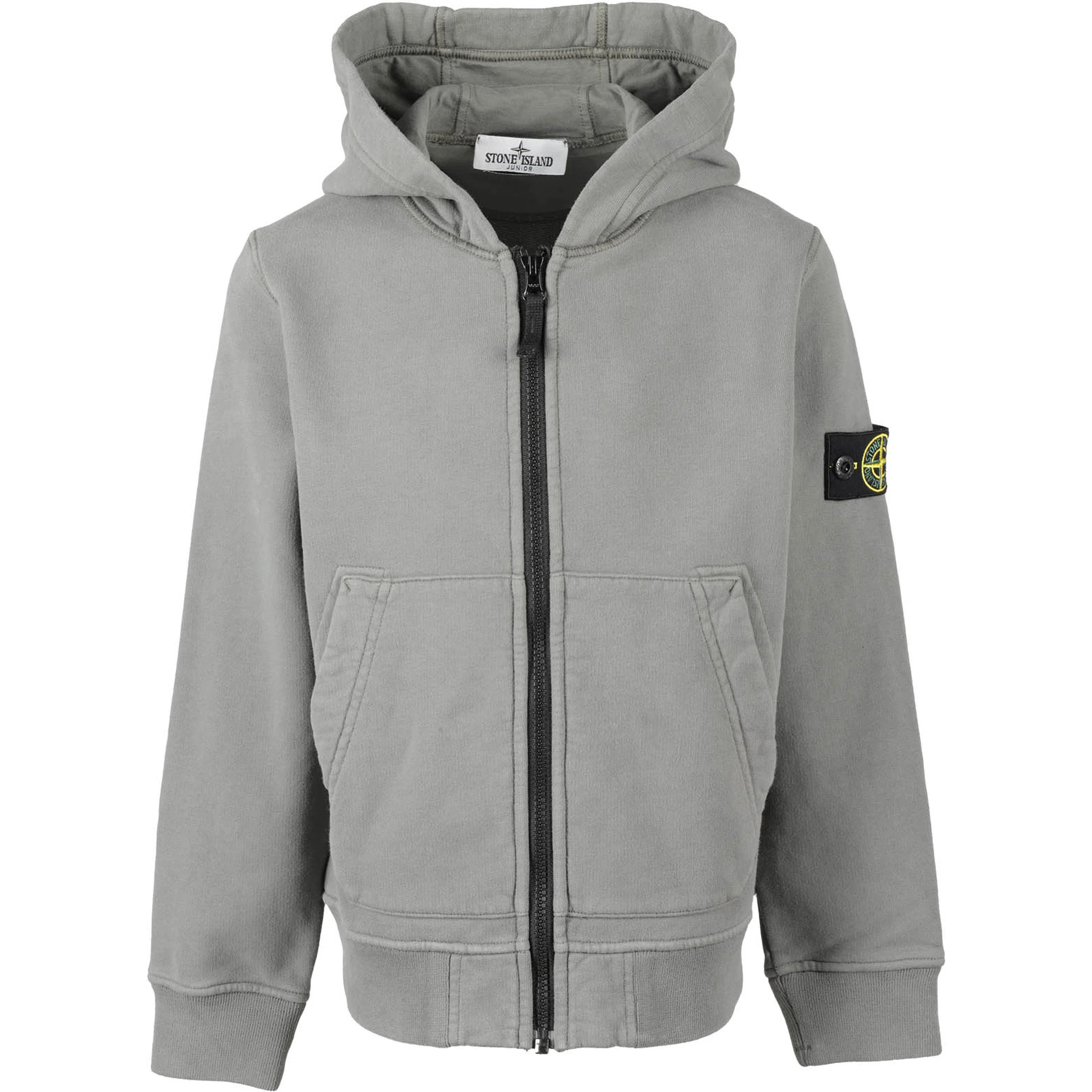 Compass-badge zip-up hoodie