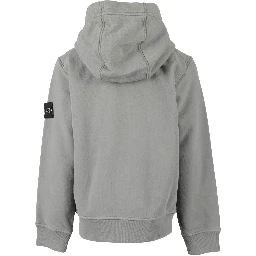 Compass-badge zip-up hoodie