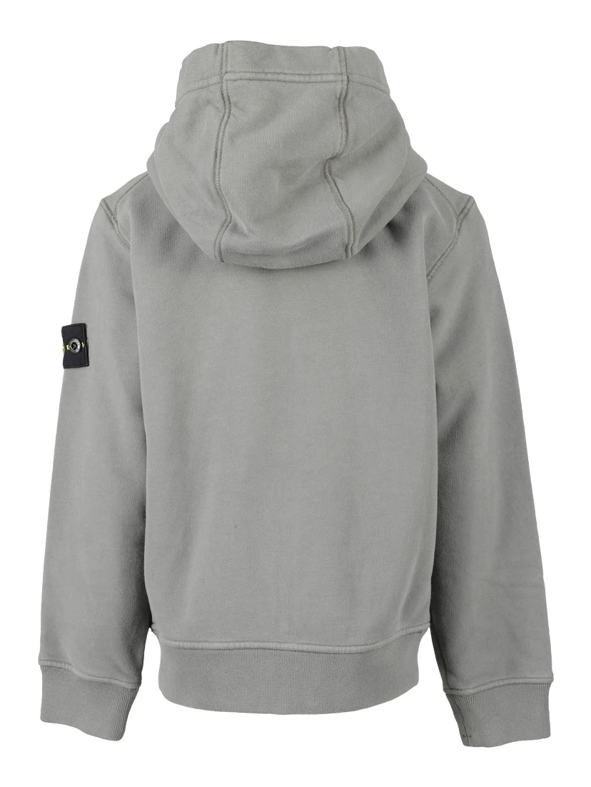 Compass-badge zip-up hoodie