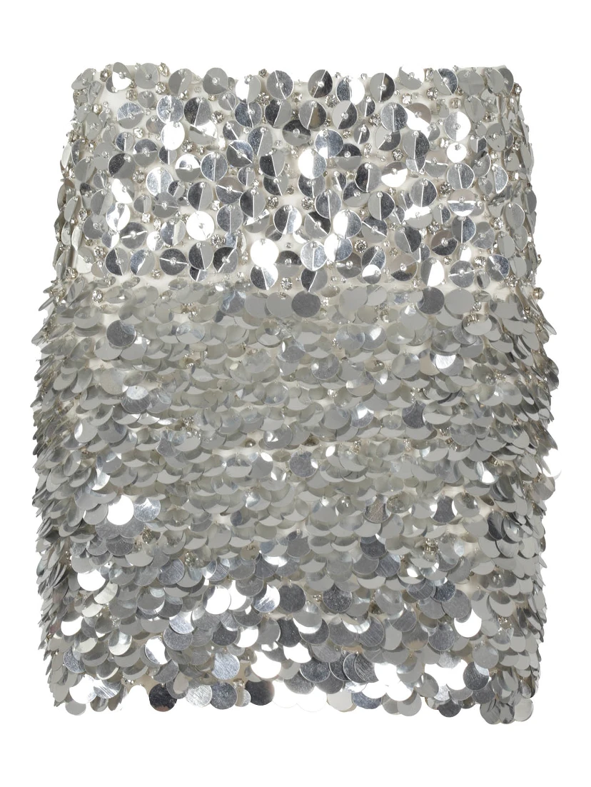 High-waisted sequin-embellished skirt