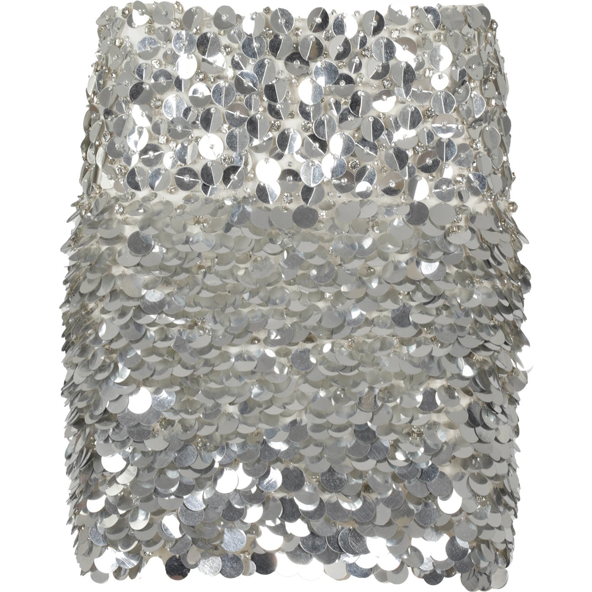 High-waisted sequin-embellished skirt