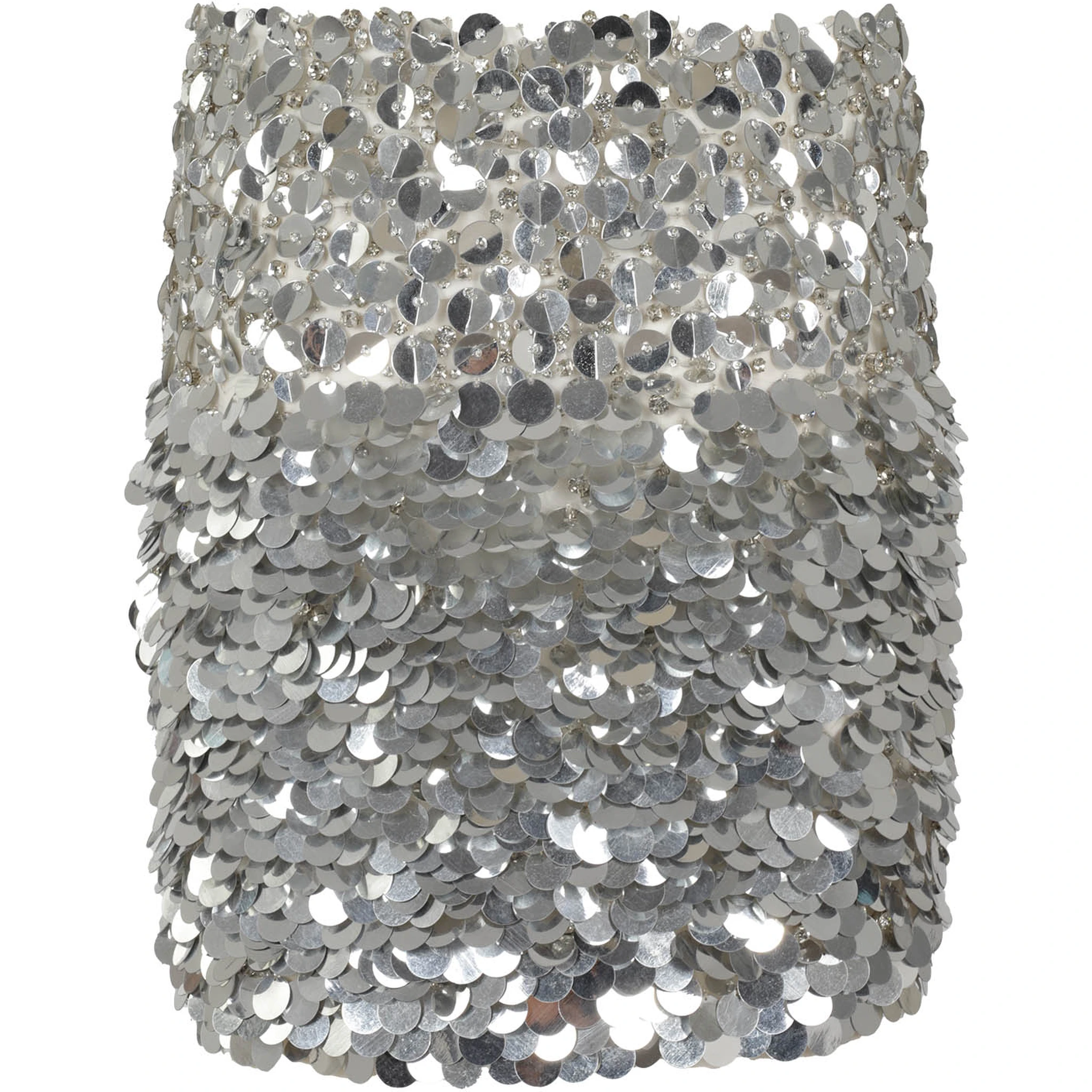 High-waisted sequin-embellished skirt