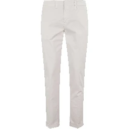 Pantalone Capri In Popeline Stretch Slim Fit Fondo 17,5 Trousers