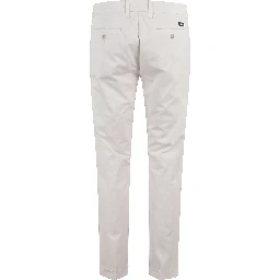 Pantalone Capri In Popeline Stretch Slim Fit Fondo 17,5 Trousers