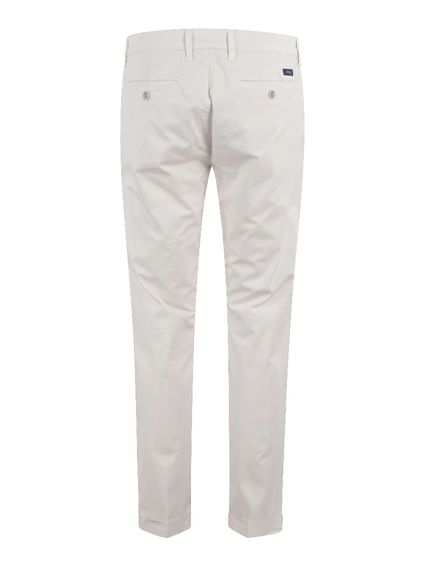 Pantalone Capri In Popeline Stretch Slim Fit Fondo 17,5 Trousers