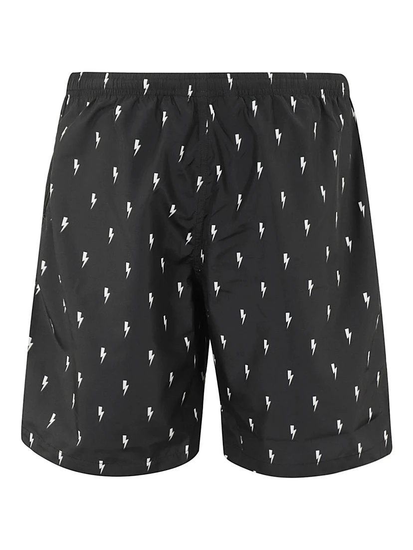 lightning bolt-print swim shorts