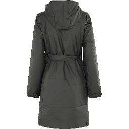 hooded belted coat