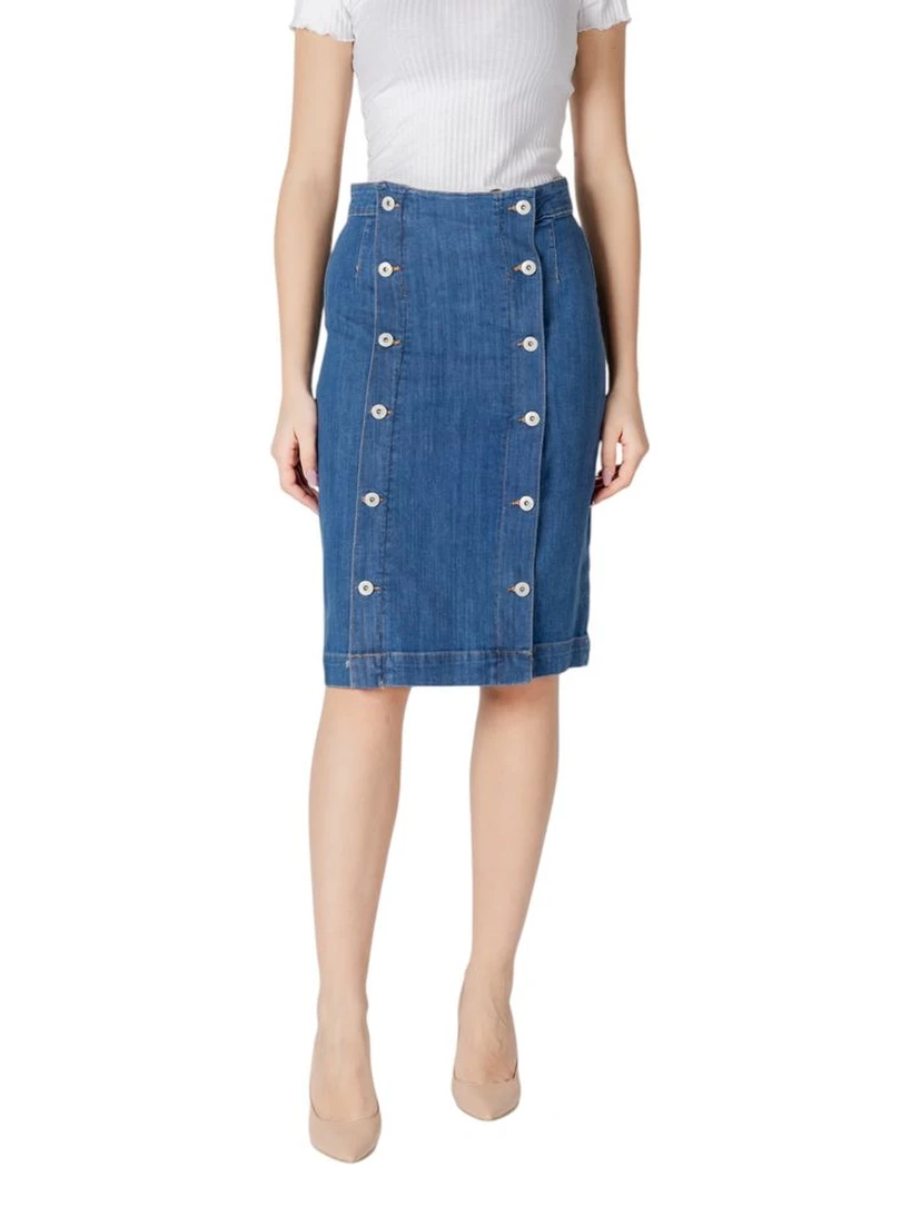 Blue Cotton Long Skirt