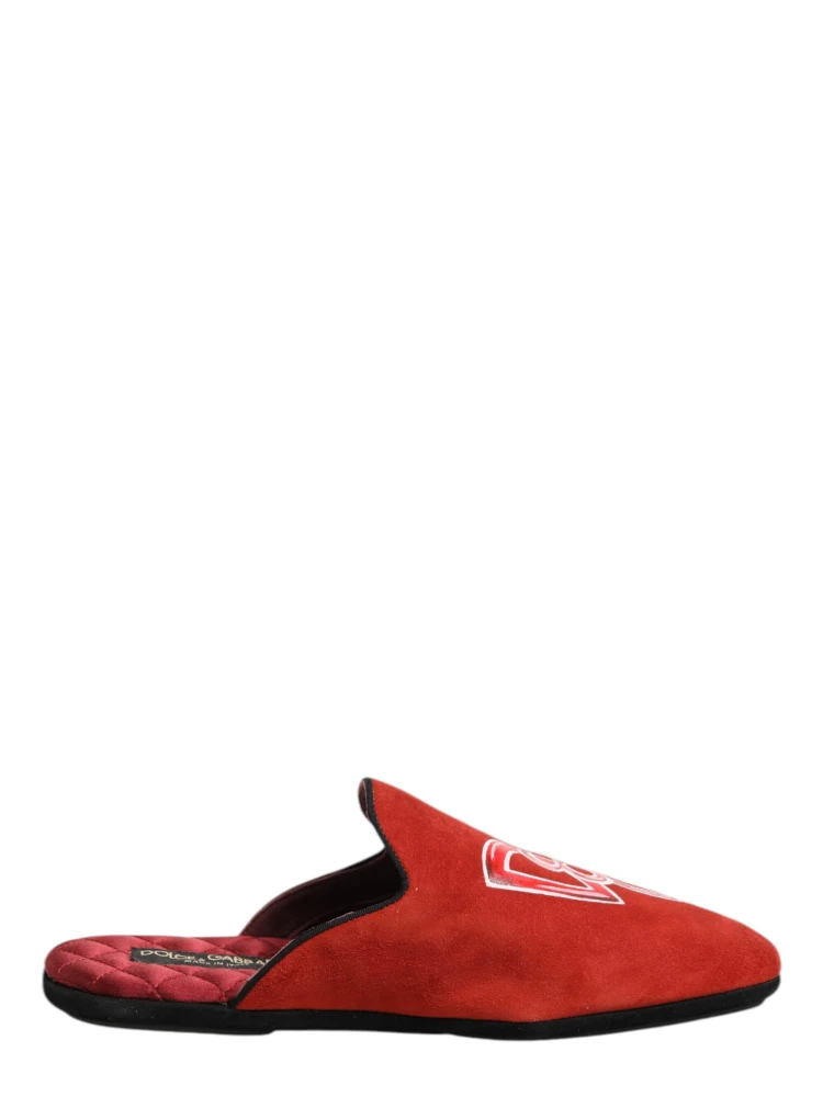 Red Suede DG King Men House Slippers Shoes