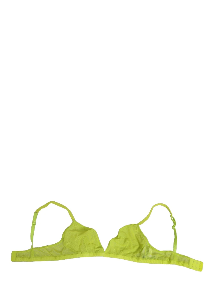 Yellow Green Nylon Soft Cup Brassiere  Underwear
