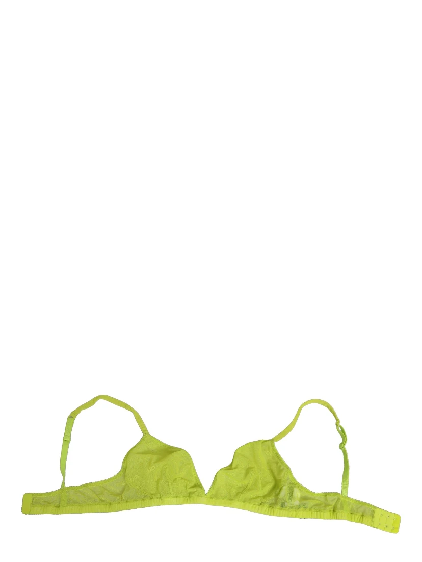 Yellow Green Nylon Soft Cup Brassiere  Underwear