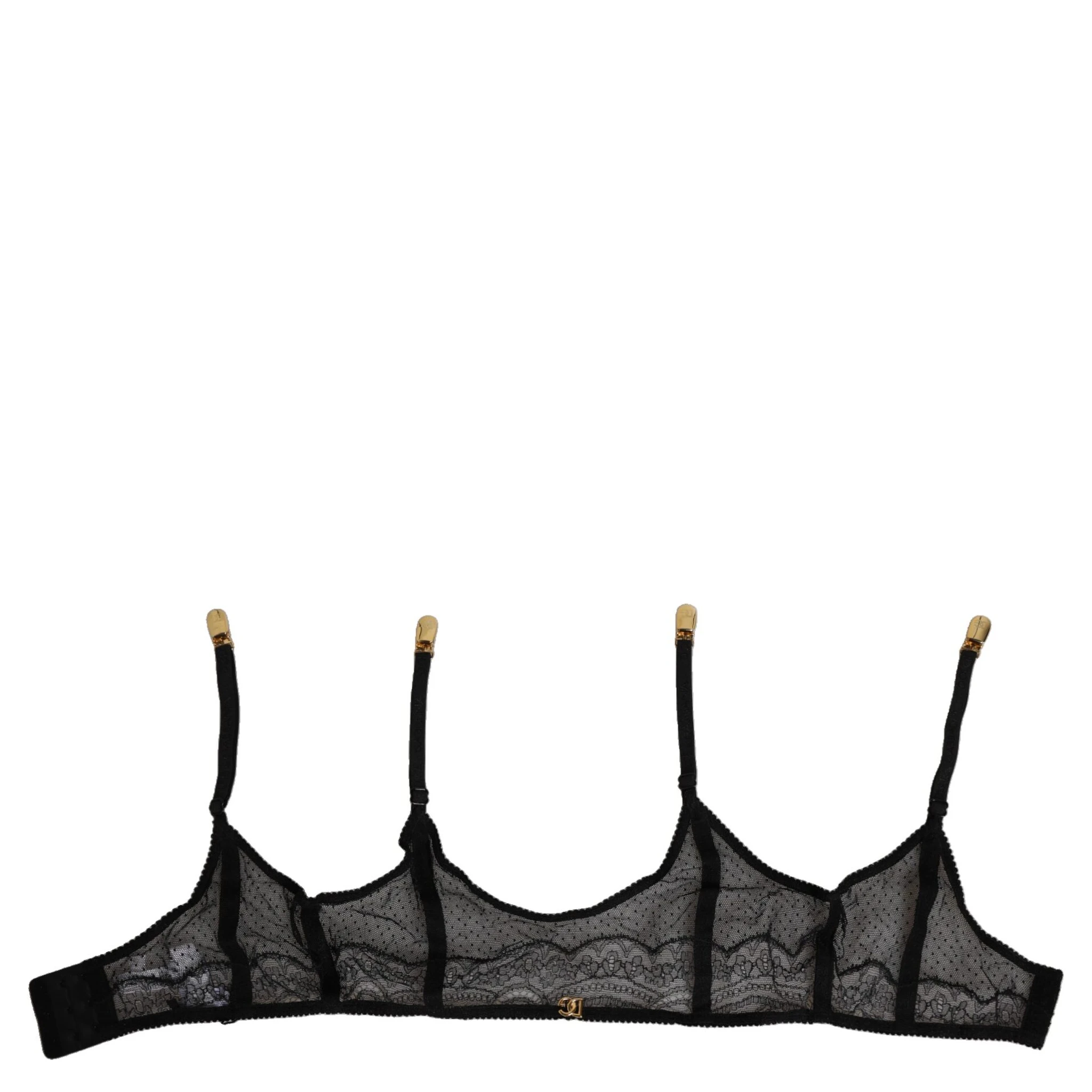 Black Floral Lace Nylon Strap Garter Underwear