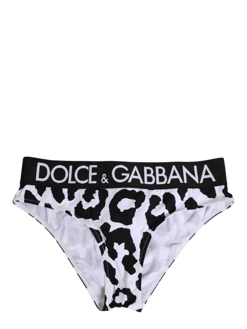 White Leopard Nylon High Waist Panty Underwear