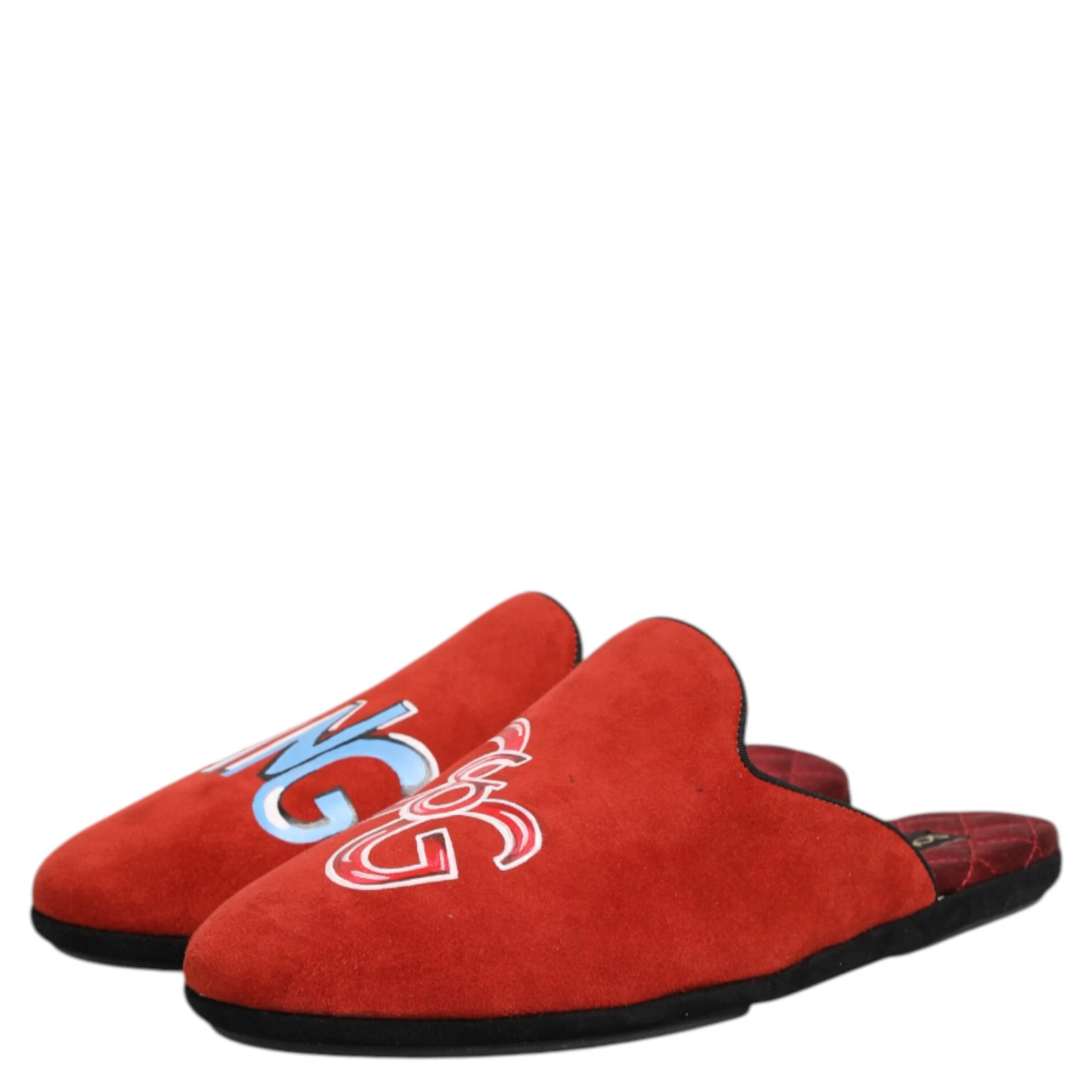 Red Suede DG King Men House Slippers Shoes