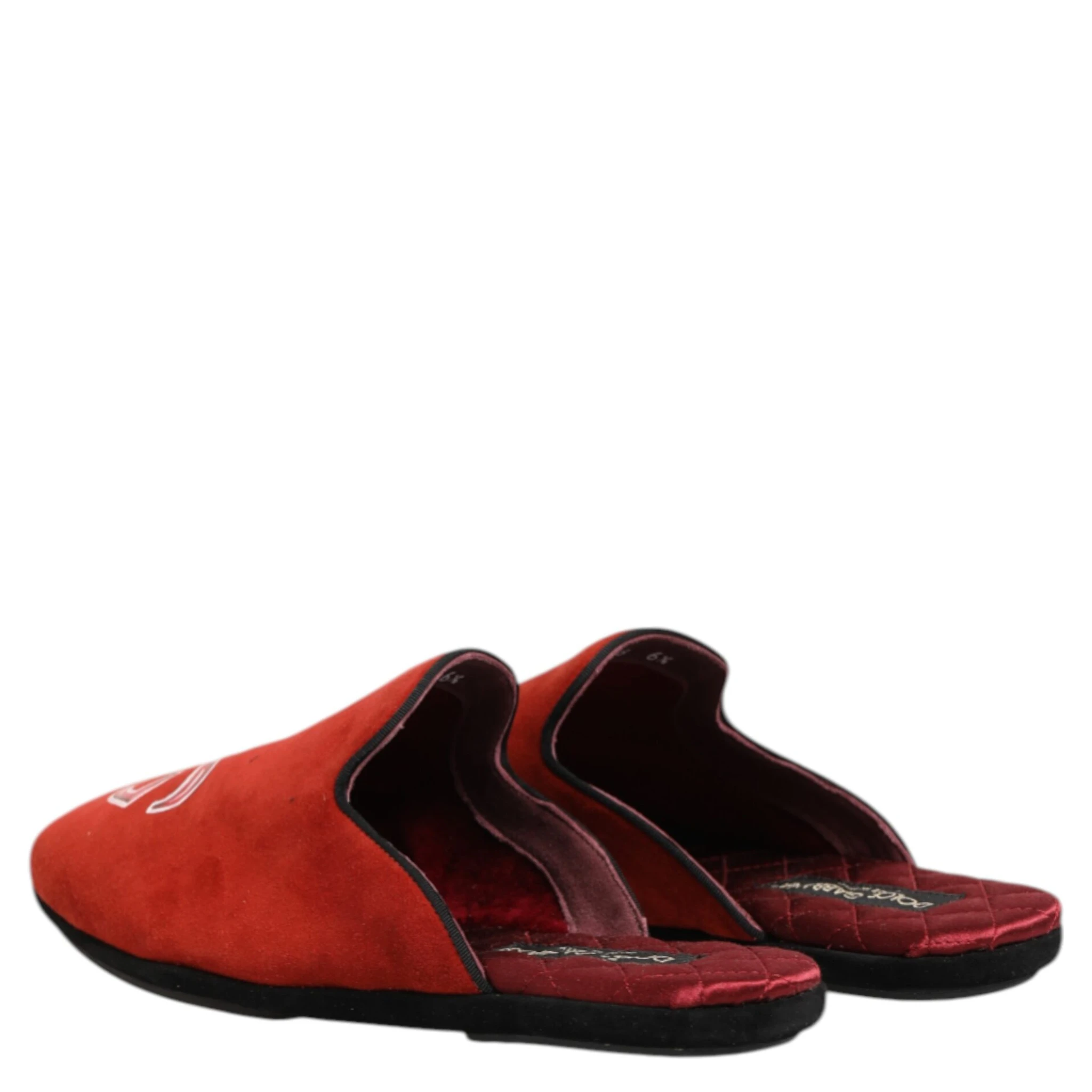 Red Suede DG King Men House Slippers Shoes