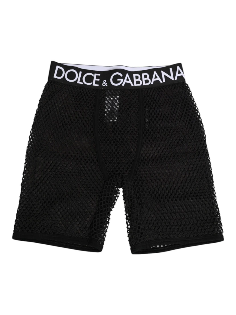 Black Cotton Logo Shorts Midi Trouser Underwear