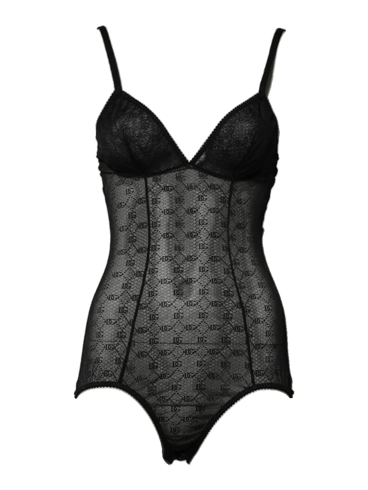 Black Nylon Stretch Bodysuit Lingerie Underwear alternative