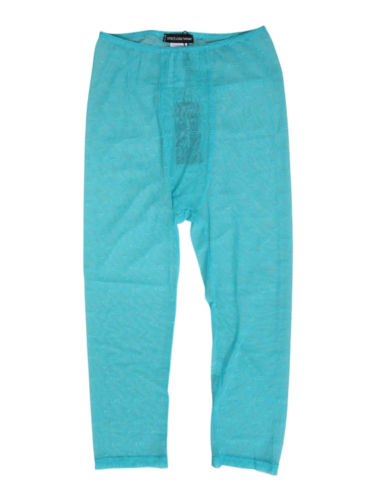 Light Blue Logo Lace Tight Midi Trouser  Underwear