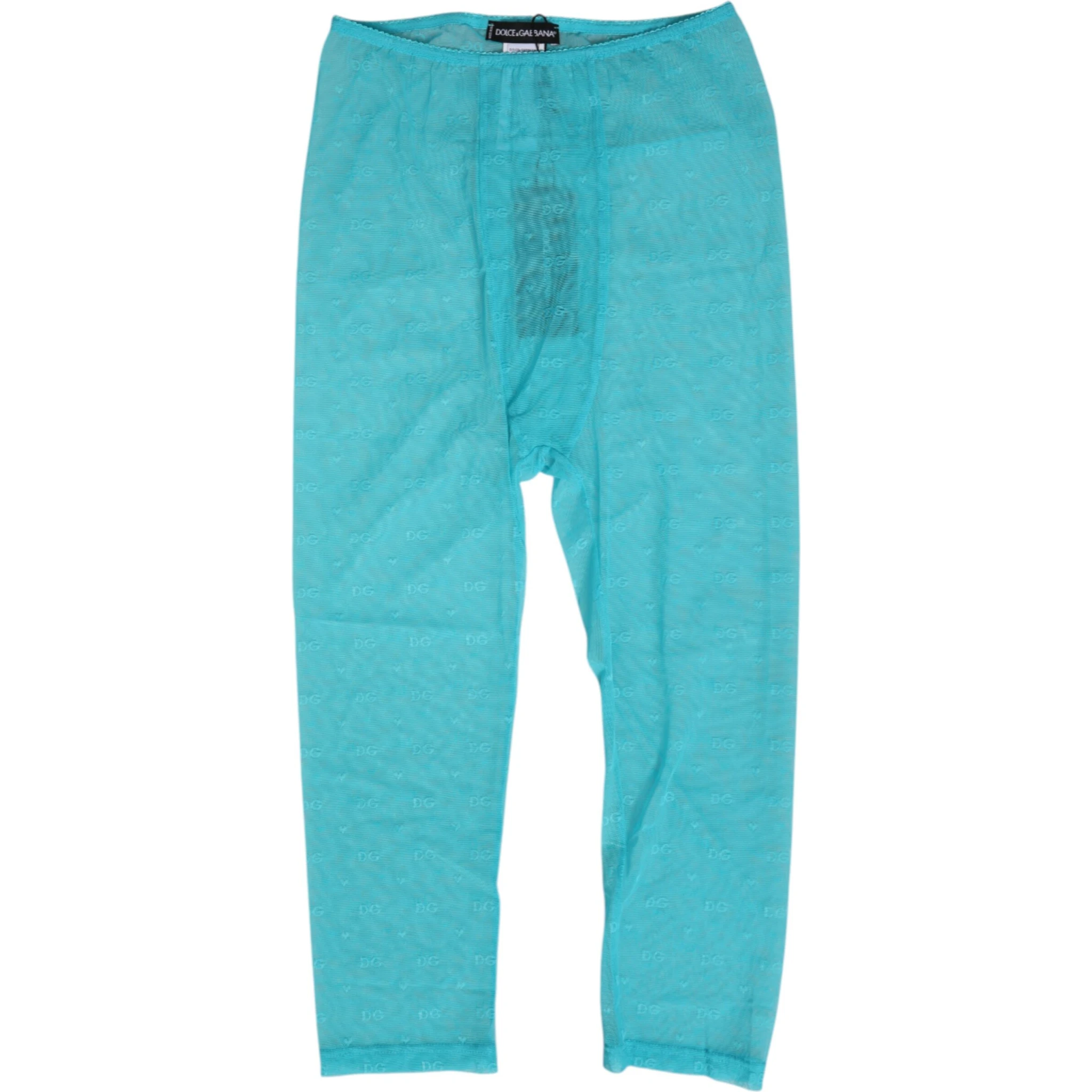 Light Blue Logo Lace Tight Midi Trouser  Underwear
