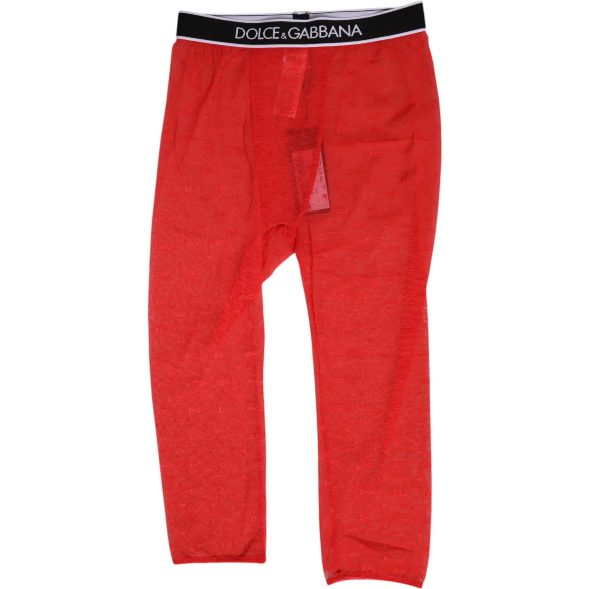 Red Logo Lace Tight Midi Trousers Underwear