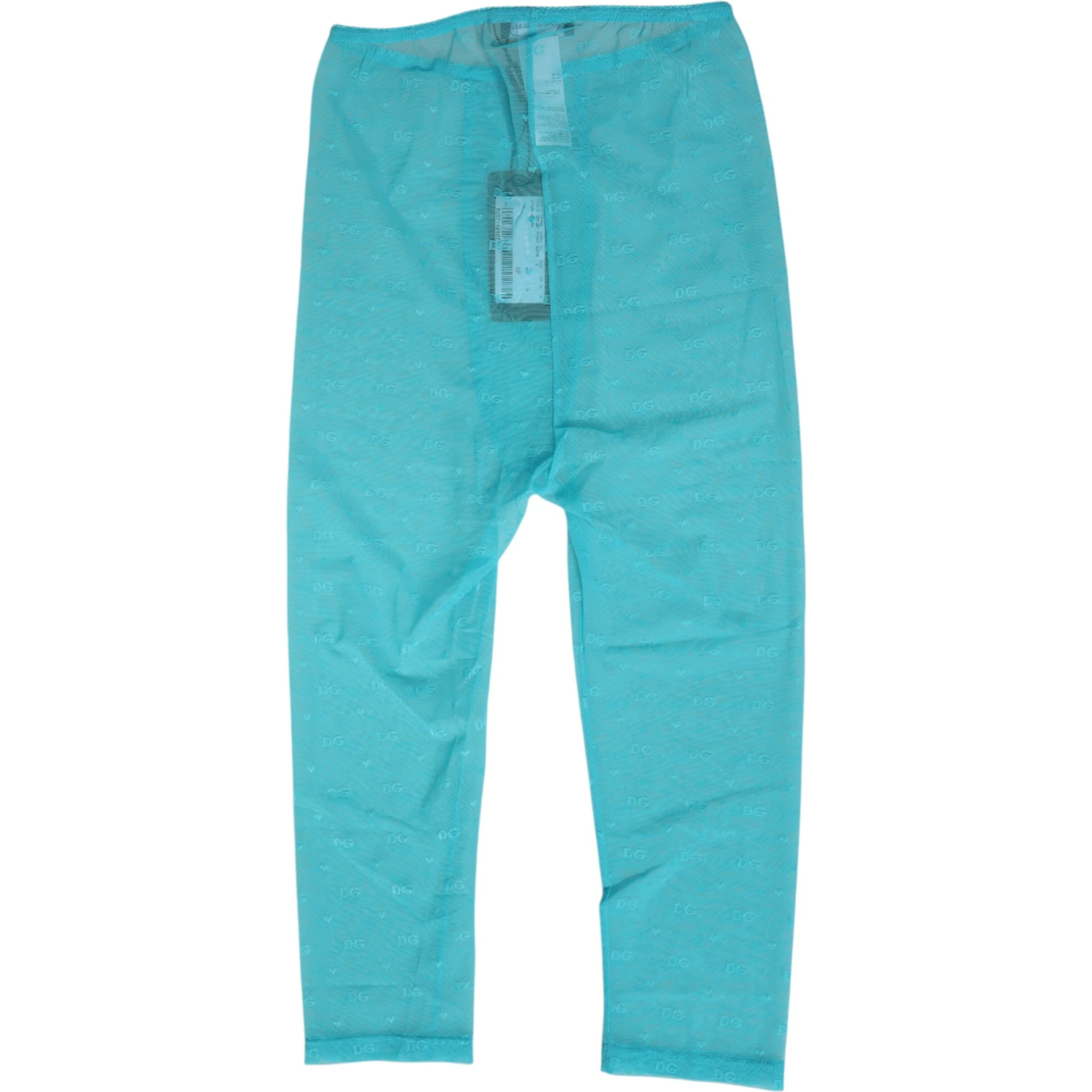Light Blue Logo Lace Tight Midi Trouser  Underwear