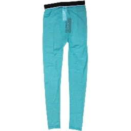 Light Blue Nylon Logo Lace Leggings Pants Underwear
