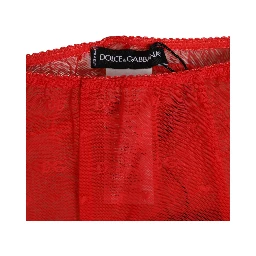 Red Logo Lace Tight Midi Trousers Underwear