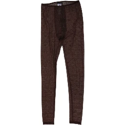 Brown Nylon Logo Lace Leggings Pants Underwear