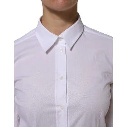 White Cotton Collared Dress Formal Shirt  Top