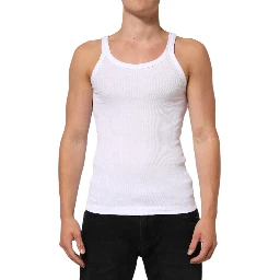 White Sleeveless Round Neck Tank Top T-shirt