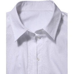 White Cotton Collared Buttoned Dress Shirt Top