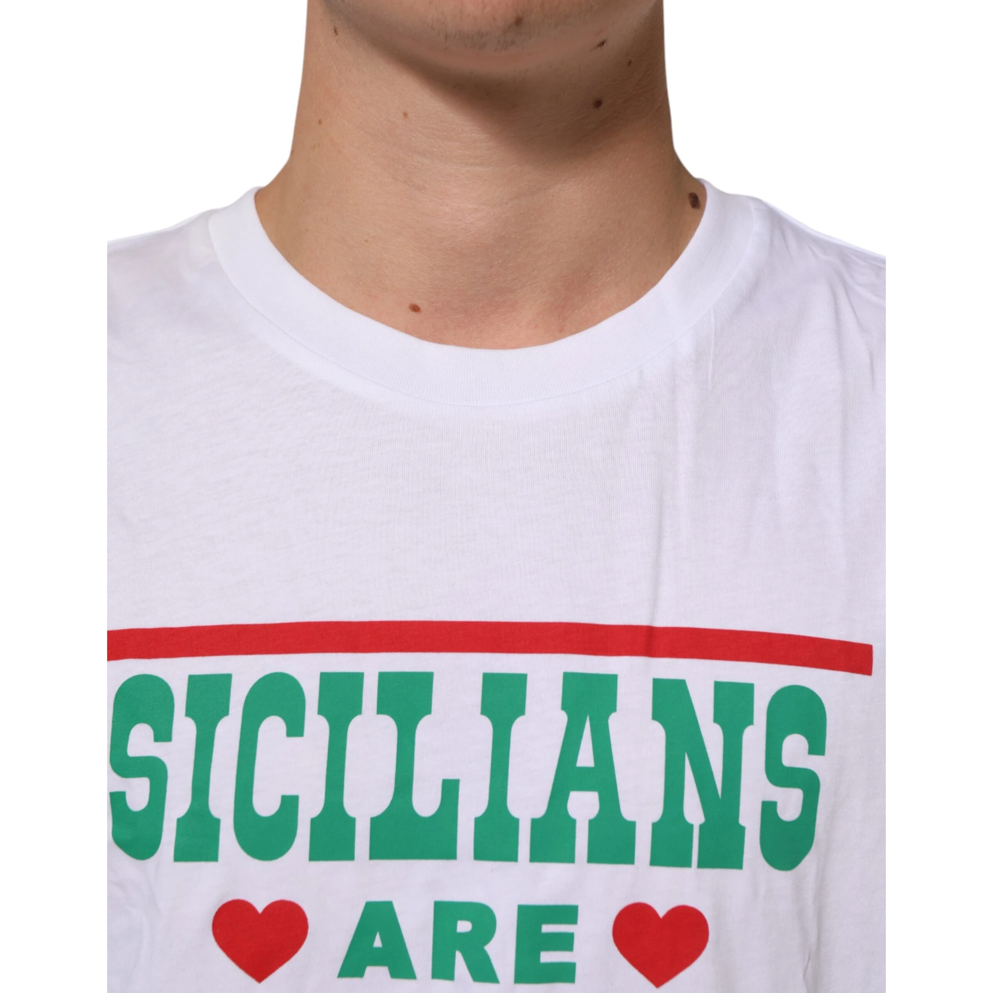 White Graphic Print Cotton Crew Neck T-shirt