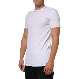 White Cotton Round Neck Men Underwear T-shirt