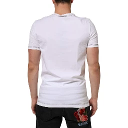 White Cotton Round Neck Men Underwear T-shirt