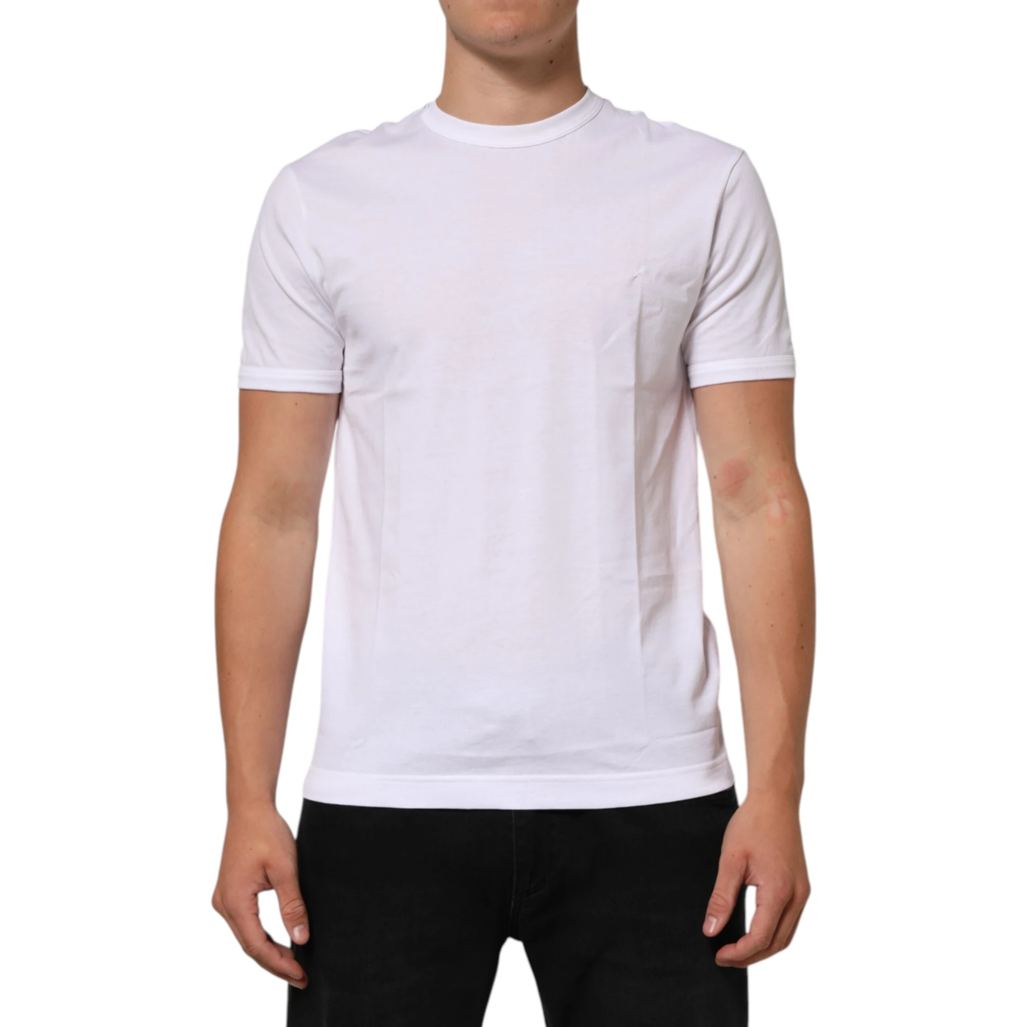 White Goodluck 2021 Cotton Crew Neck  T-shirt